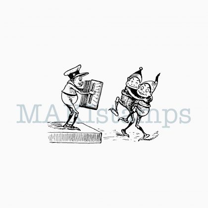 Music rubber stamp dancing Brownies MAKIstamps