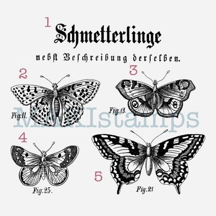 rubber stamp set butterflies MAKIstamps